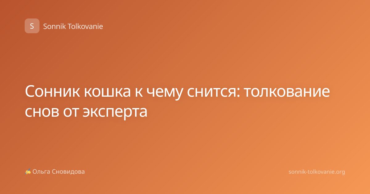 Сонник кошка к чему снится: толкование снов от эксперта